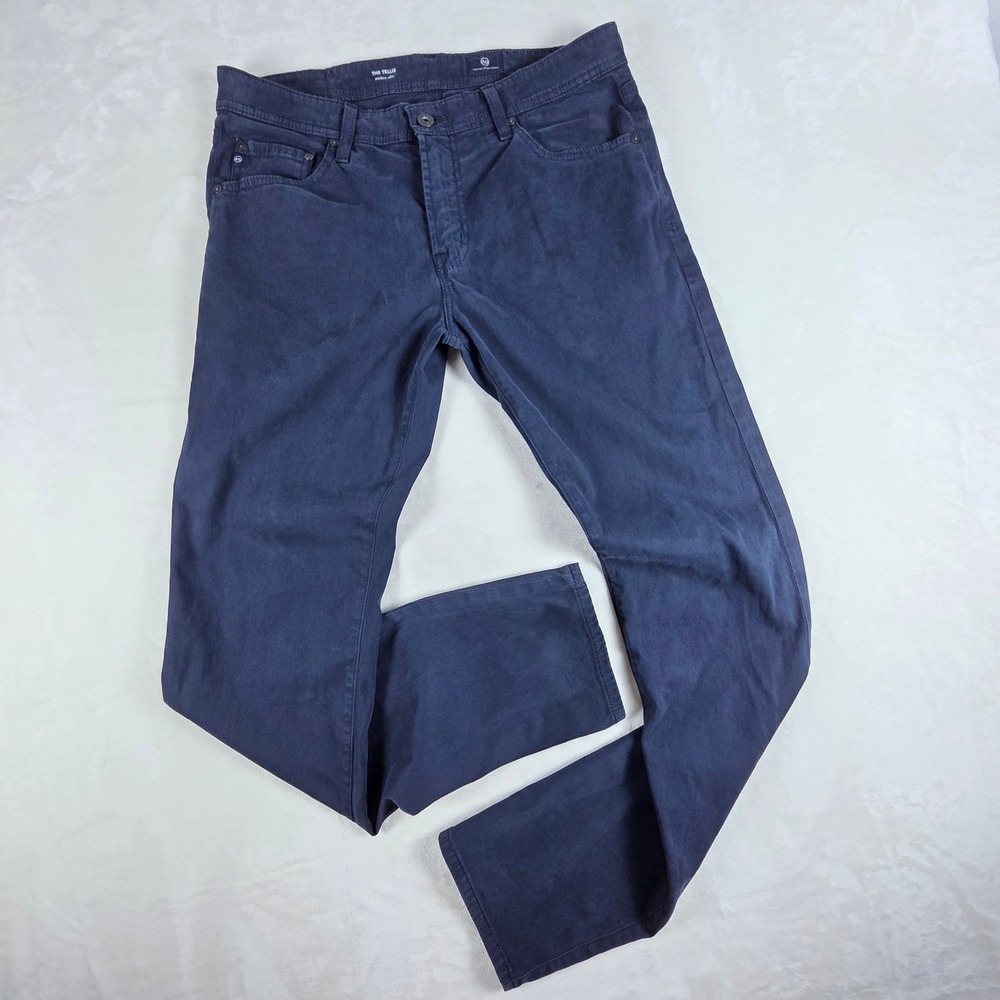 AG Adriano Goldschmied The Tellis Pants Mens Fits 33x33 Navy Blue Modern Slim